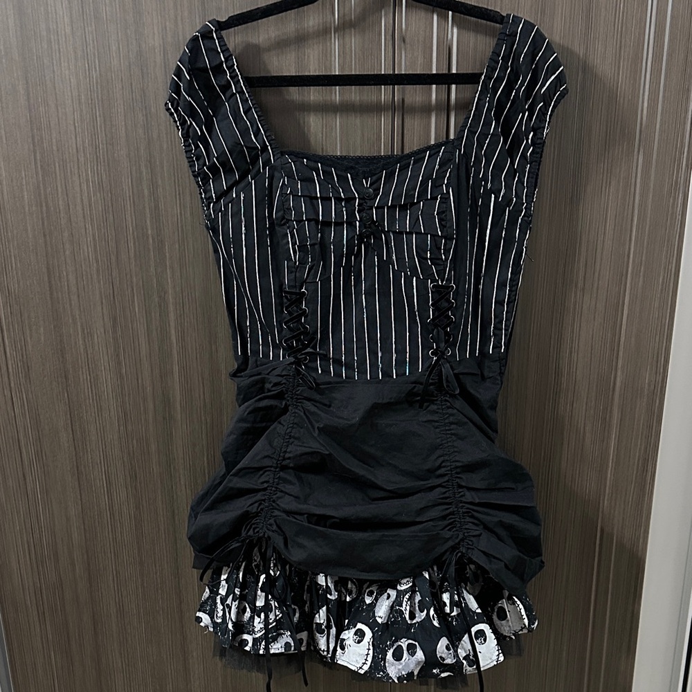 Disney Black and White Striped Nightmare Before Christmas Dress
